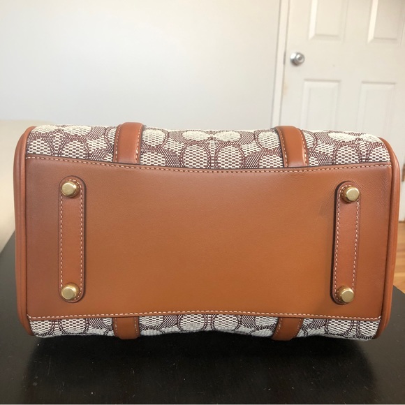 COACH Ruby Satchel 25 Signature Jacquard in Burnished Amber $700 - Picture 9 of 16